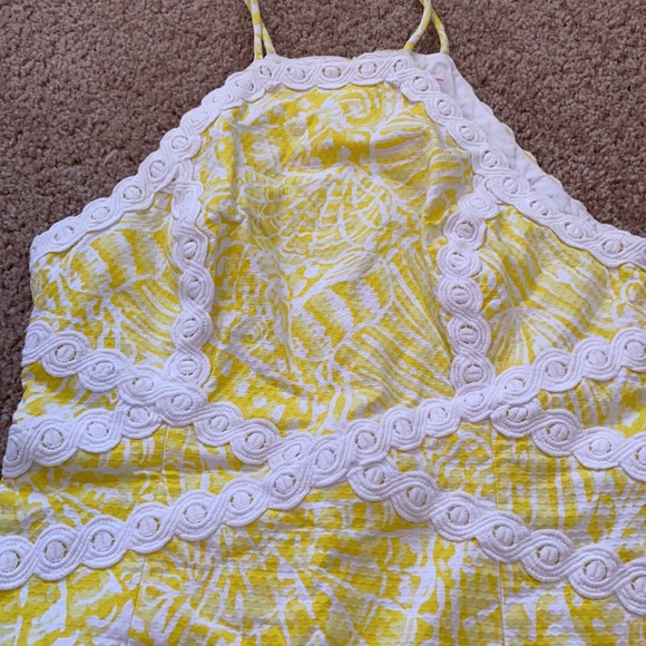Lilly Pulitzer Yellow and White Dress Size 8 - Picture 2 of 3